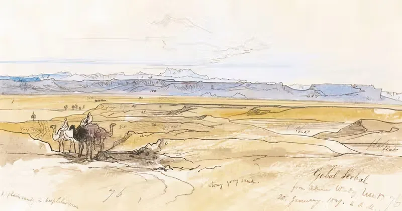 Gebel Serbal From Above Wadi Useit, Eygpt — Edward Lear