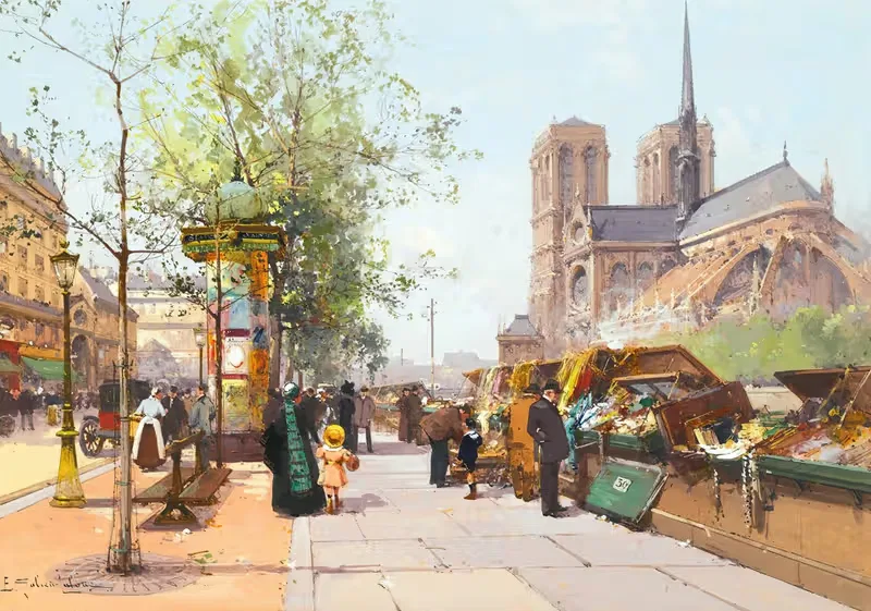 Notre Dame De Paris by Eugène Galien-Laloue — digital art print download