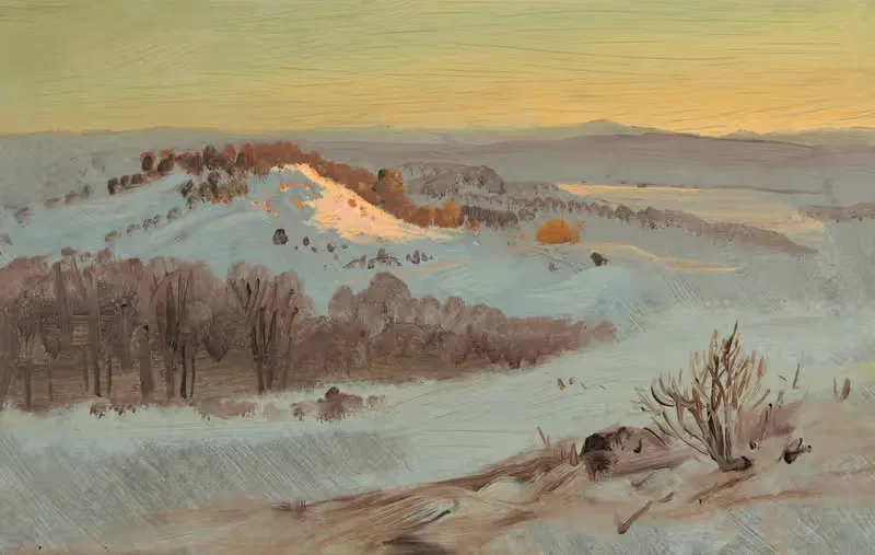 Hudson Valley, New York in Winter — Frederic Edwin Church