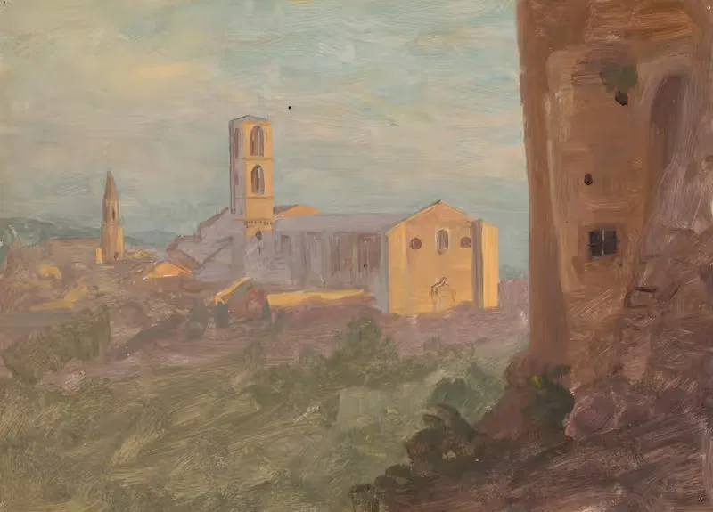 Italian or Swiss Town — Frederic Edwin Church
