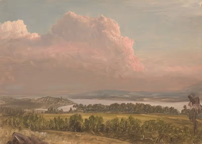 Закат над долиной Хадсона by Фредерик Эдвин Чёрч, 1870 — digital art print download