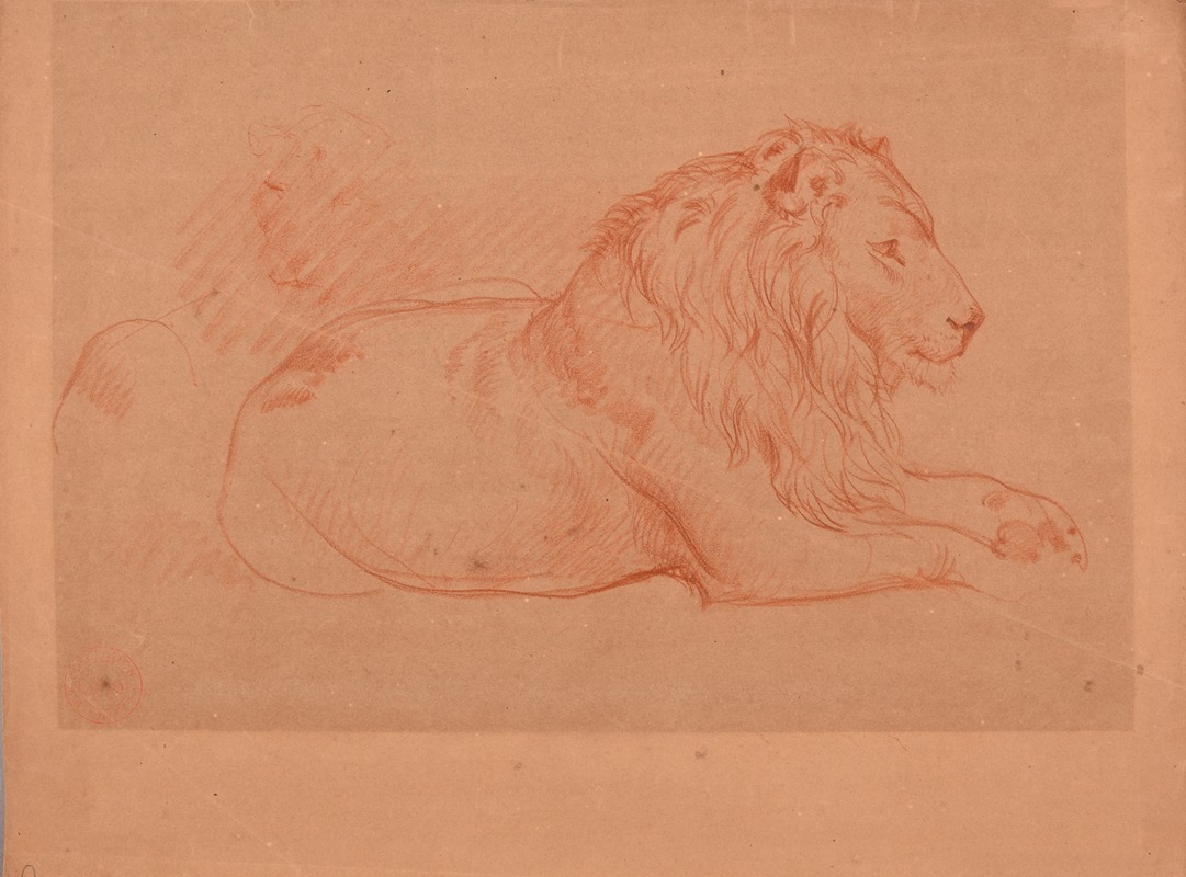 Étude de lion couché by Жак-Раймон Брассас — digital art print download