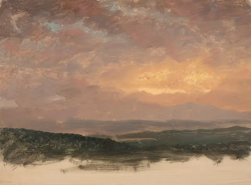 Sunset over the Catskills by Frederic Edwin Church — digital art print download