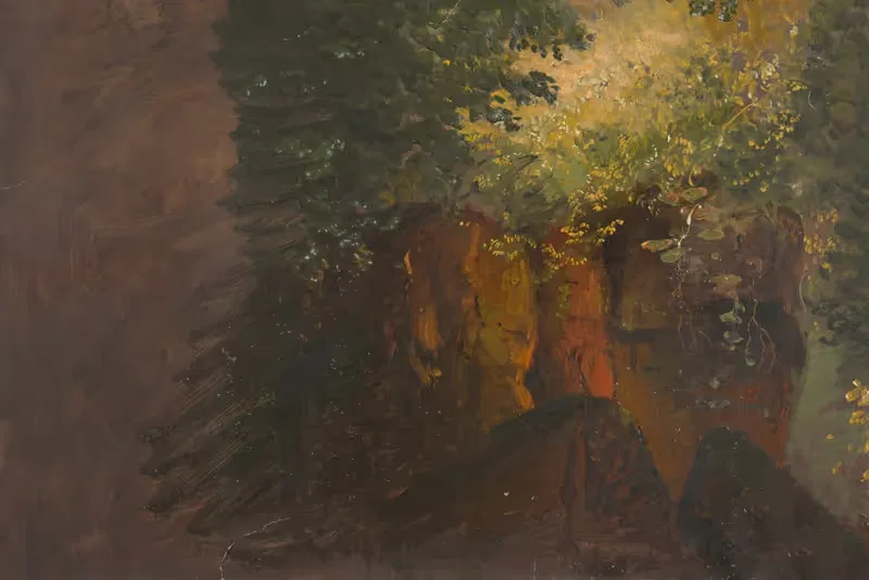 Лесной пейзаж с камнями — Фредерик Эдвин Чёрч