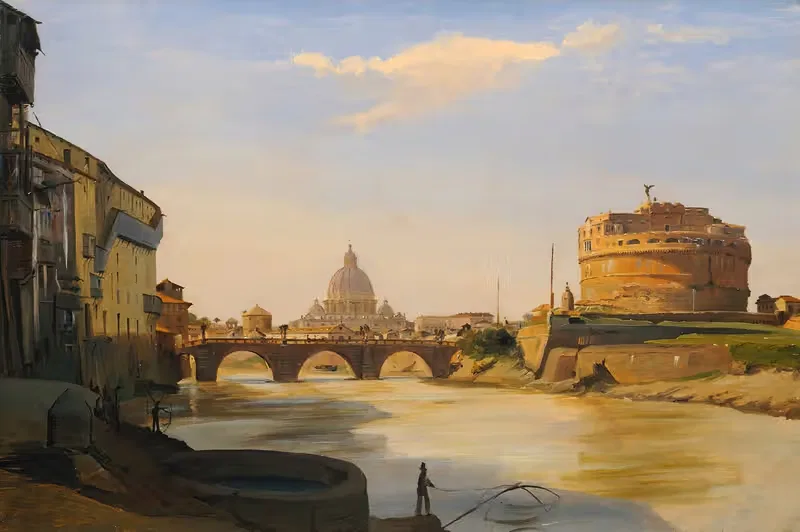 View Of The Castel Sant'angelo, Rome — Ippolito Caffi