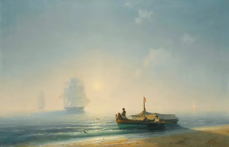 Fishermen At Dawn, Naples — Ivan Konstantinovich Aivazovsky