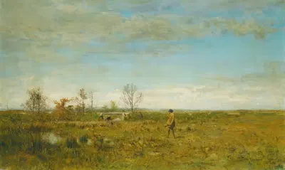 Hunters In Pont Long by Ivan Pavlovich Pokhitonov, 1890 — digital art print download
