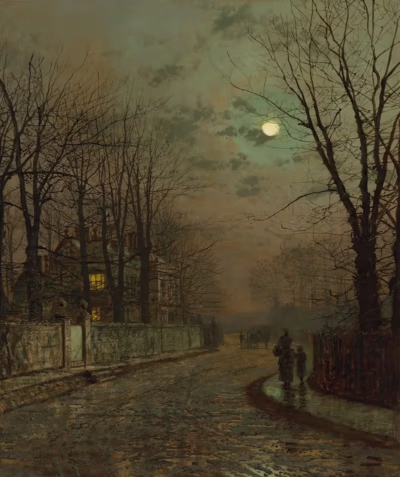 Мокрая дорога, Кностроп, Йоркшир by Джон Аткінсон Гримшоу, 1886 — digital art print download