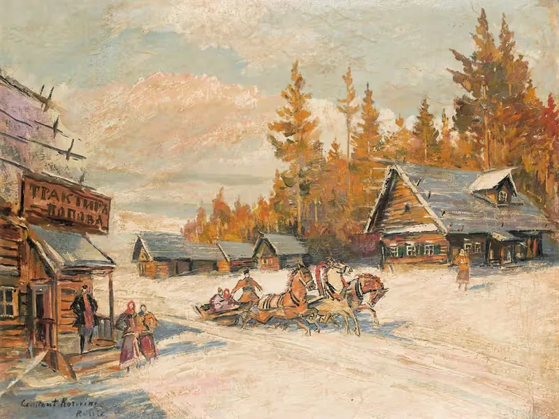 Winter Sleigh Ride by Konstantin Alexeevich Korovin — digital art print download