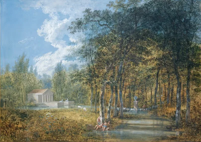 Аркадный пейзаж by Соломон Гесснер, 1785 — digital art print download
