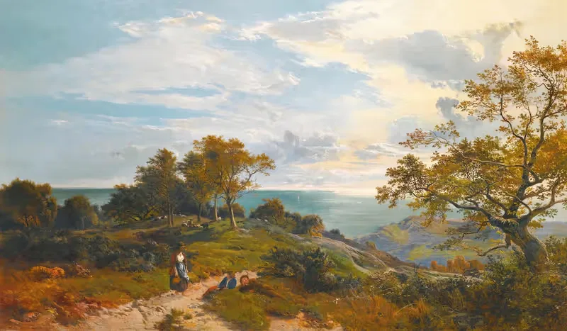 A Peep At The Sea, Fairlight Glen — Sidney Richard Percy