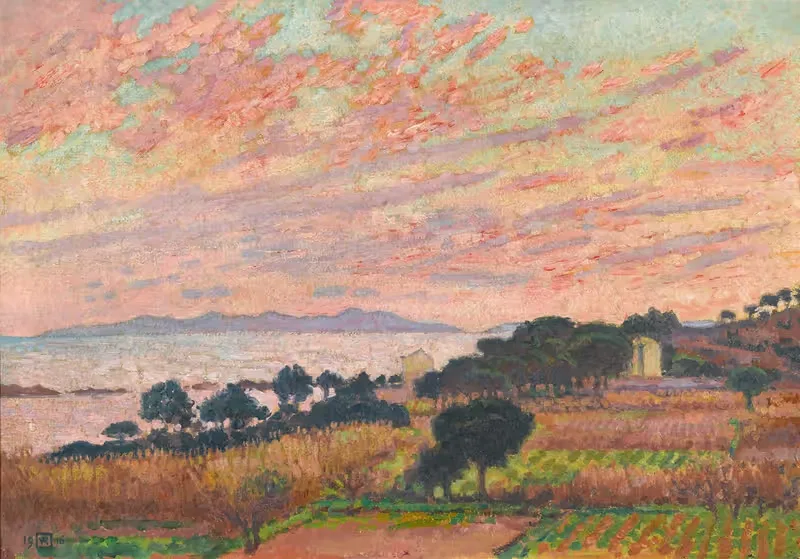 La Baie Au Soleil Couchant (Saint Clair) — Theo van Rysselberghe