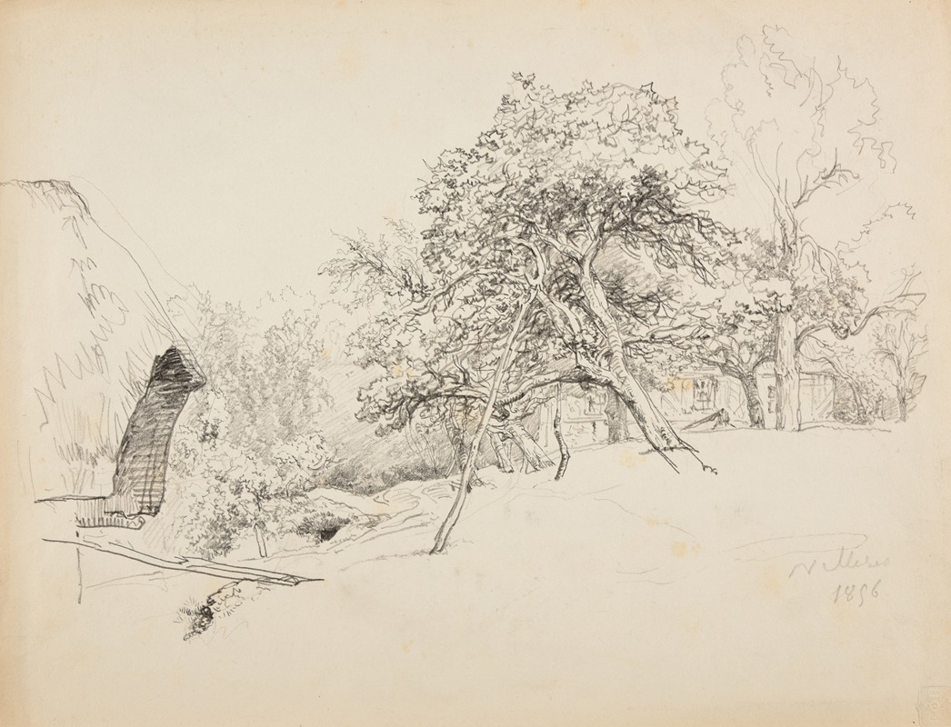 Ferme à Villers by Жак-Раймон Брассас, 1856 — digital art print download
