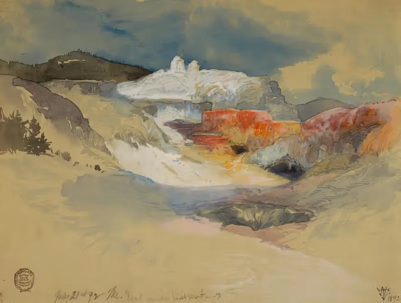 Йеллоустоун, горячие источники by Томас Моран, 1892 — digital art print download