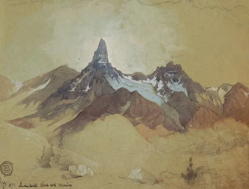 Пик Индекс, Кларкс-Форк, Вайоминг by Томас Моран, 1892 — digital art print download