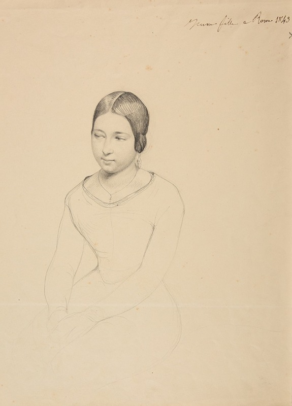 Jeune fille à Rome by Жак-Раймон Брассас, 1843 — digital art print download
