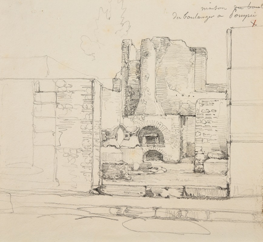 Maison du boulanger à Pompéi by Жак-Раймон Брассас, 1828 — digital art print download