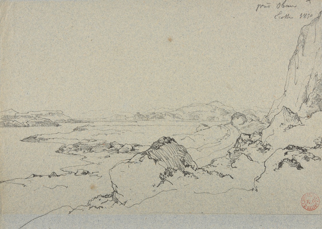 Paysage à Oban by Jacques-Raymond Brascassat, 1850 — digital art print download