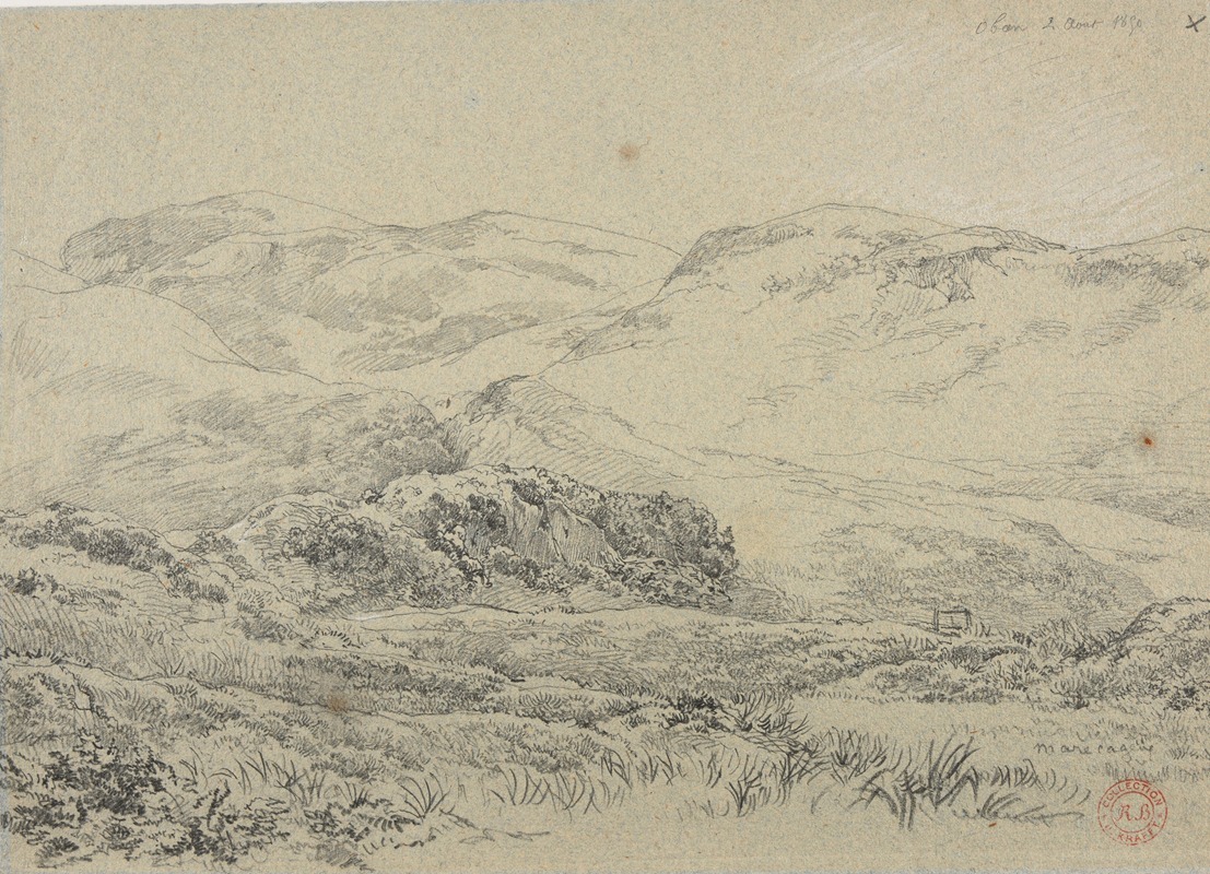 Paysage à Oban by Жак-Раймон Брассас, 1850 — digital art print download