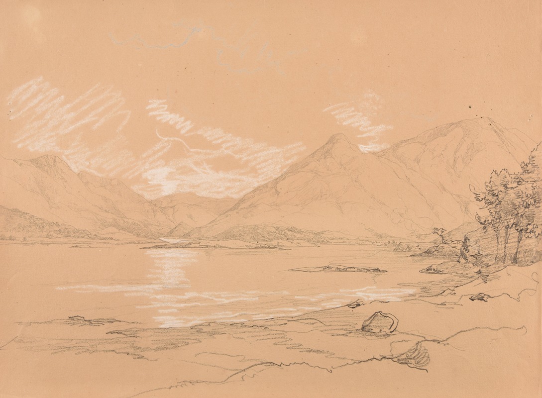 Paysage avec montagne et lac — Jacques-Raymond Brascassat