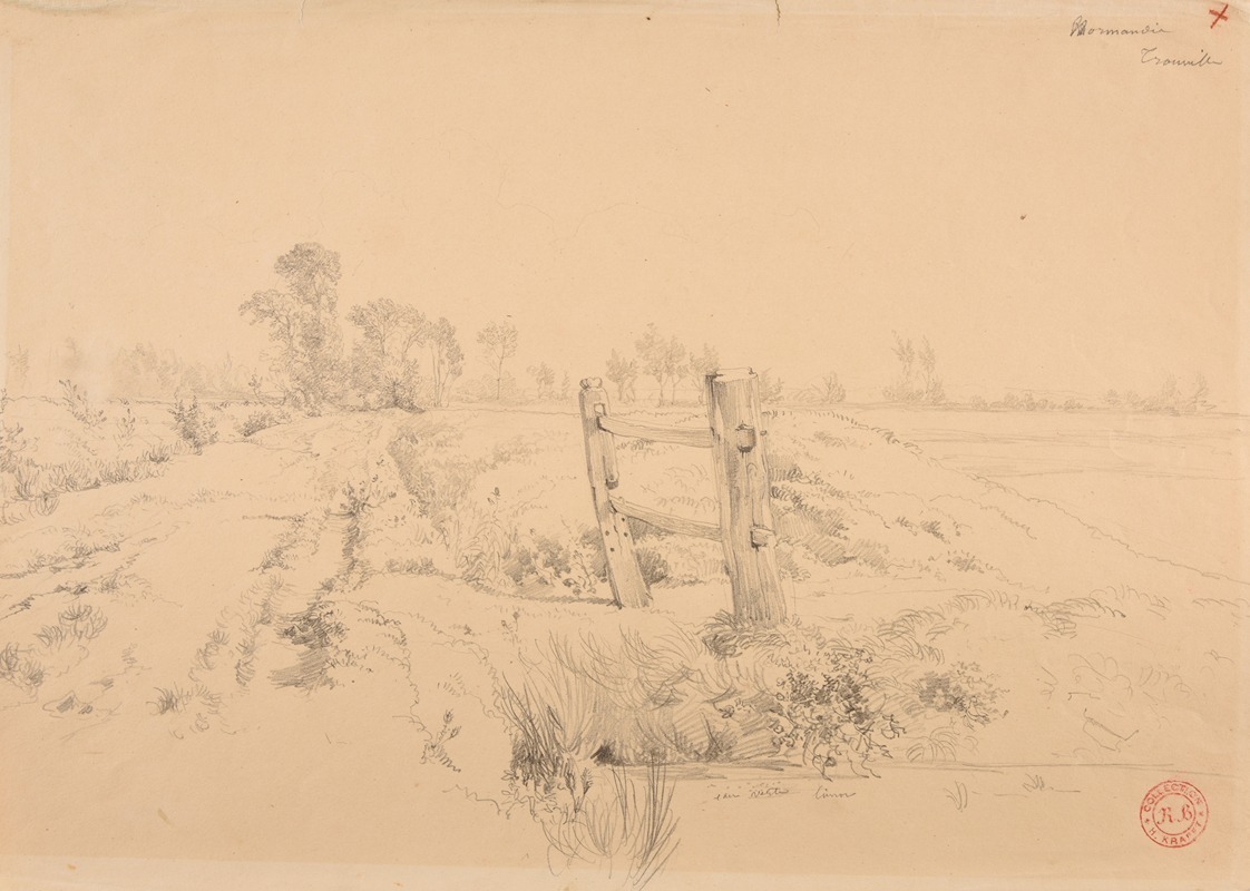 Paysage normand avec barrière — Жак-Раймон Брассас