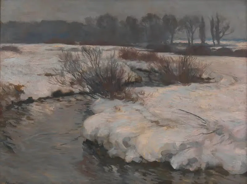 Bach im Winter (Landschaft) by Hans von Hayek, 1907 — digital art print download