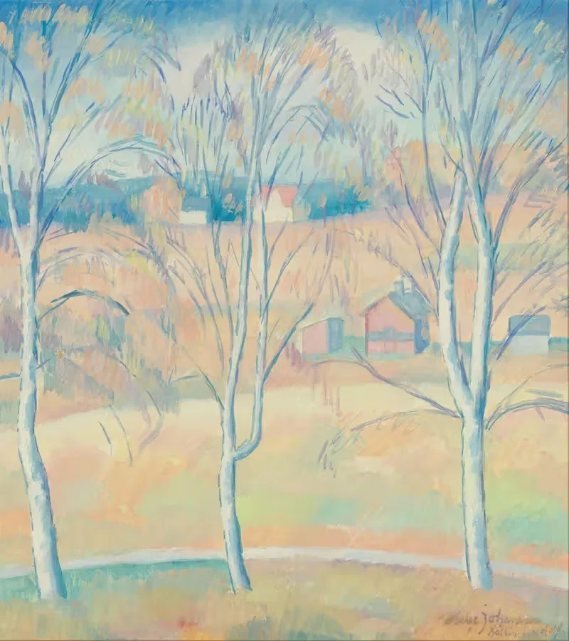 Spring Landscape Hälsingland by Helge Johansson, 1914 — digital art print download