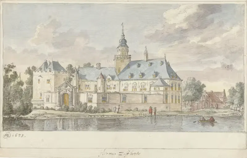 Gezicht op kasteel Nijenrode — Herman Saftleven