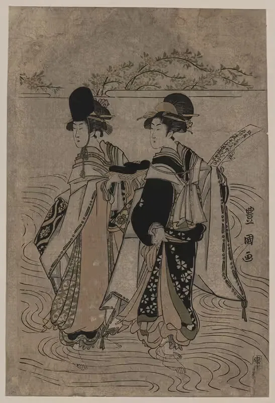 Yatsushi ide no tamagawa — Toyokuni Utagawa