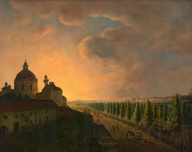 Глацис перед Карловой церковью by Йожеф Гиновски, 1829 — digital art print download