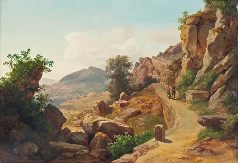 Путешественники на тосканской дороге by Карл Марко, 1862 — digital art print download