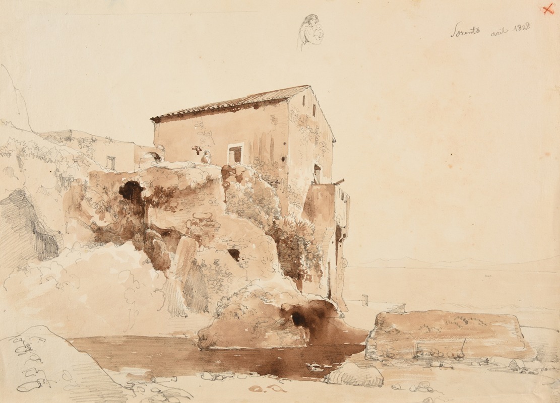 Sorrente; maison by Жак-Раймон Брассас, 1828 — digital art print download