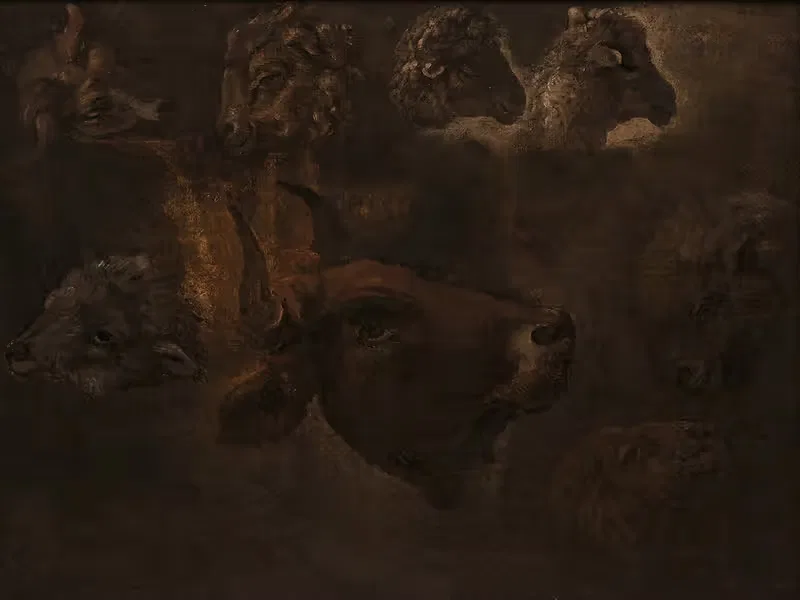 Studies of Animal Heads — Thomas Cole