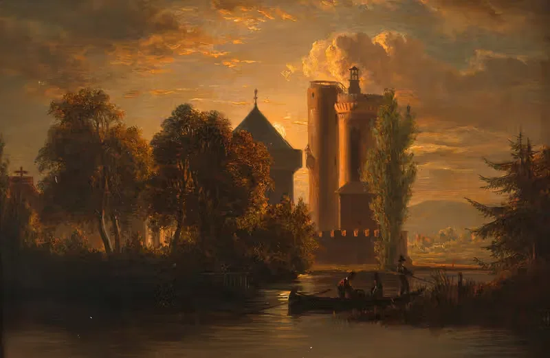 Laxenburg – Parklandschaft in Mondscheinstimmung — Anonymous