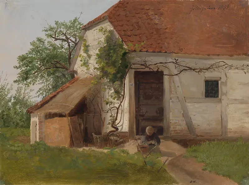 Ферма в Голдсхайме by Адольф Тидеманд, 1838 — digital art print download