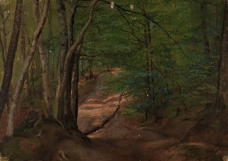Road in the Forest by Adolph Tidemand, 1838 — digital art print download