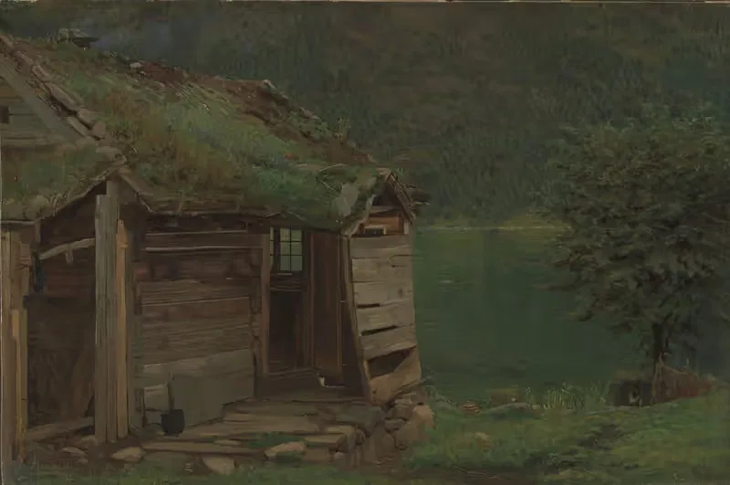 Фермерский дом в Балестранде by Амальдус Нильсен, 1865 — digital art print download