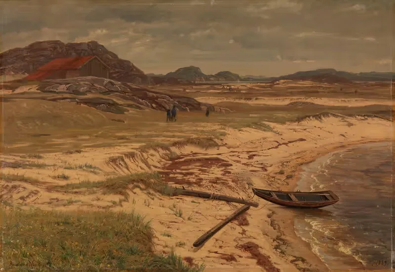From the Risøbank near Mandal by Amaldus Nielsen, 1889 — digital art print download