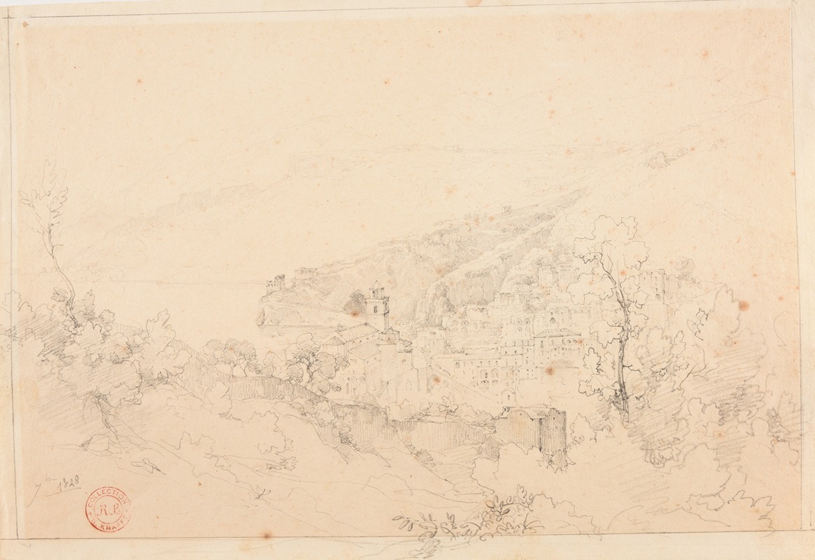 Vue d'une ville indéterminée by Жак-Раймон Брассас, 1828 — digital art print download