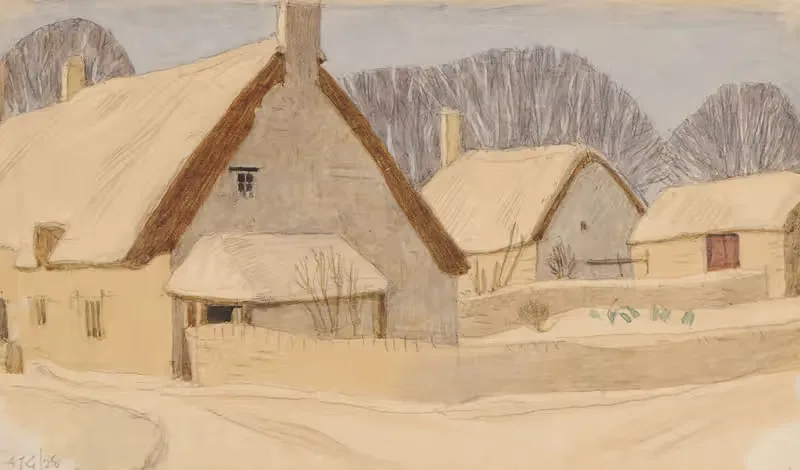 Дома в снегу by Артур Джозеф Гаскин, 1928 — digital art print download