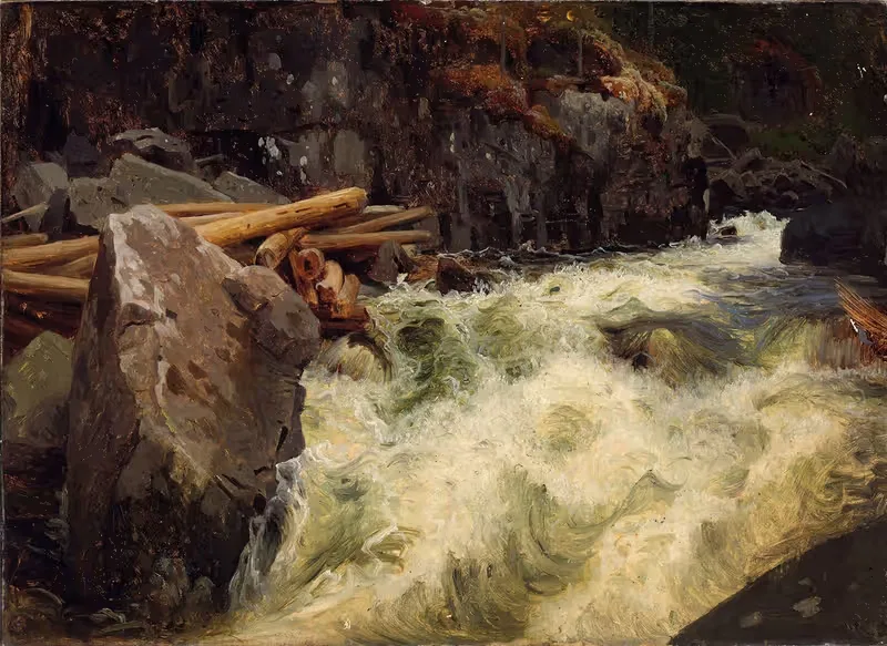 Изучение водопада by Август Каппелен, 1851 — digital art print download