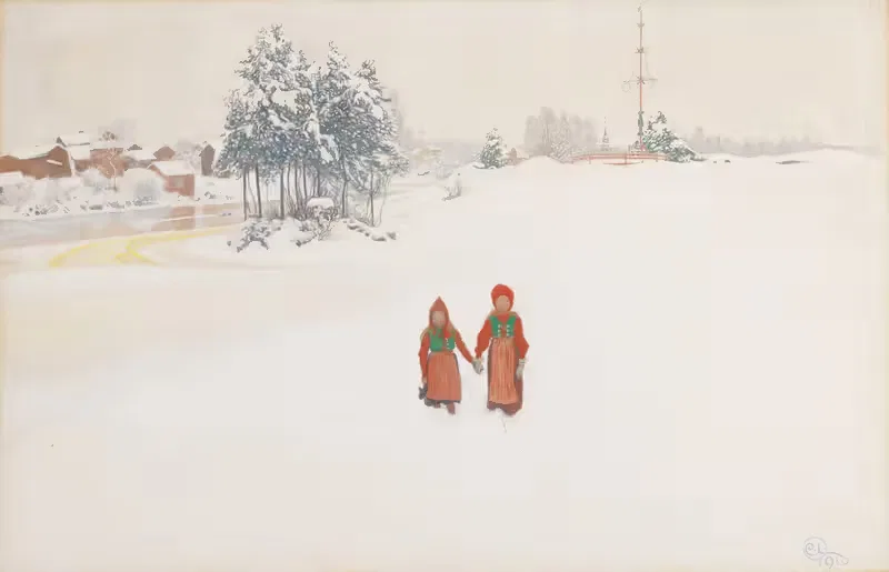 In the Snow by Carl Larsson, 1910 — digital art print download