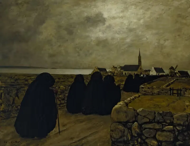 Низкая месса зимой (Бретань) by Шарль Котте, 1902 — digital art print download