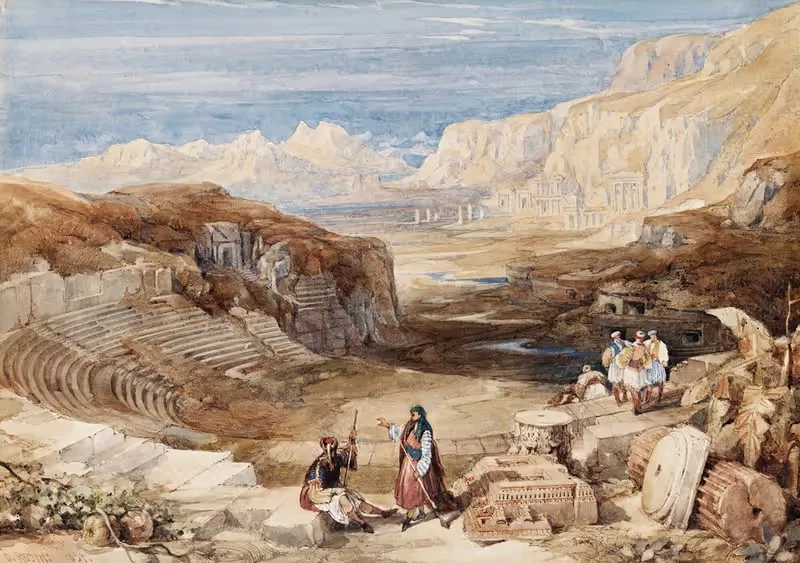 Петра, Иордания by Дэвид Робертс, 1834 — digital art print download