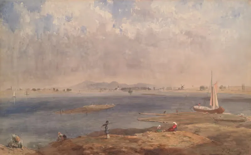 Морской пейзаж в Бретани by Южен Буден, 1855 — digital art print download