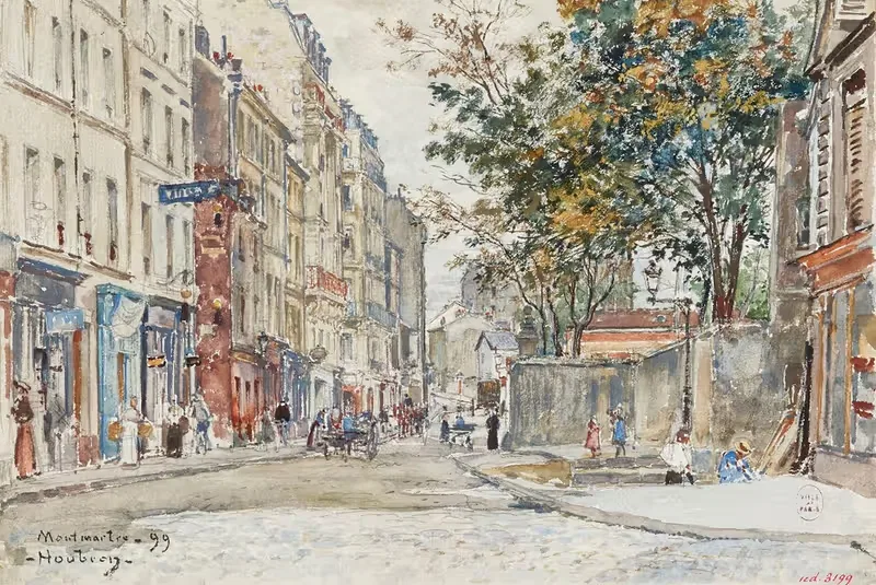 Улица Эрмель в Монмартре by Фредерик Убро, 1899 — digital art print download