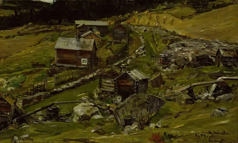 Ферма в Вальдрес by Герхард Мунте, 1879 — digital art print download