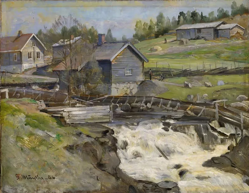 Водопад в Станге в Хедмарке by Герхард Мунте, 1886 — digital art print download