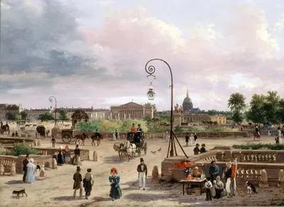 Площадь Людовика XVI (площадь Согласия) в 1829 году by Джузеппе Канелла, 1829 — digital art print download