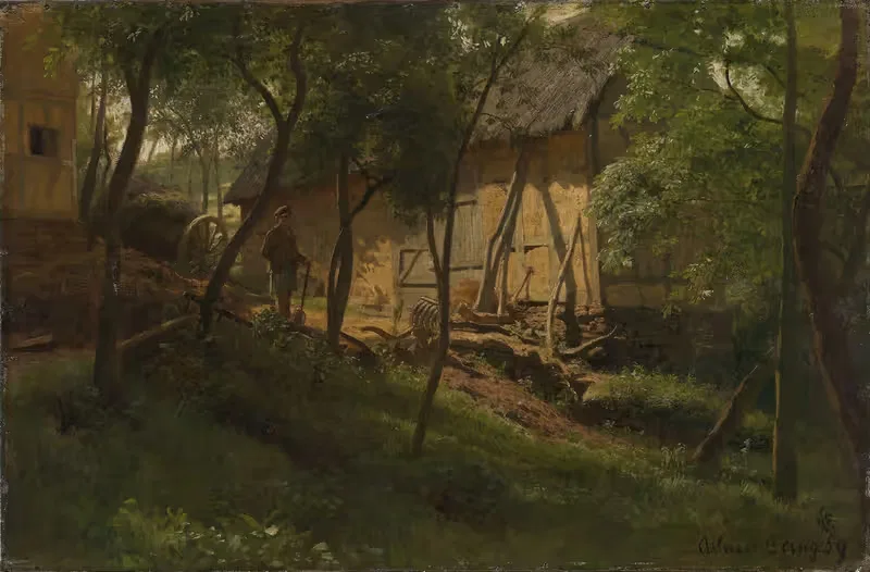 Немецкая ферма by Ханс Гуде, 1859 — digital art print download